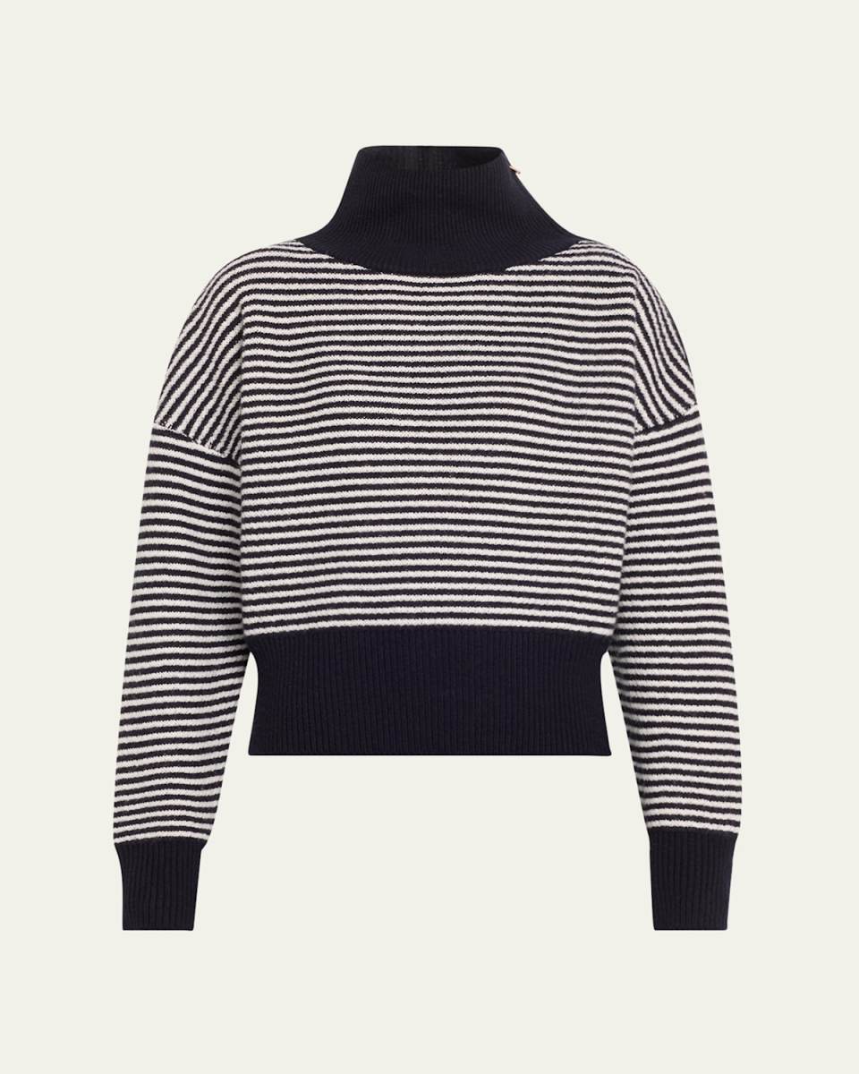 Bessica Stripe High-Neck Sweater